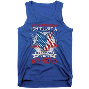 My Grandma Is My Hero Usa Flag Proud American Veteran Mom Great Gift Tank Top