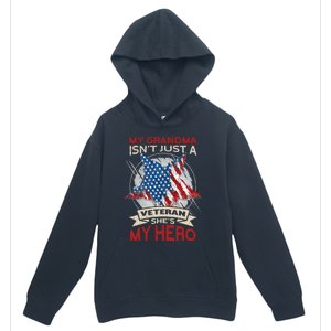 My Grandma Is My Hero Usa Flag Proud American Veteran Mom Great Gift Urban Pullover Hoodie