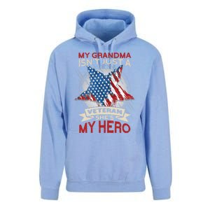 My Grandma Is My Hero Usa Flag Proud American Veteran Mom Great Gift Unisex Surf Hoodie