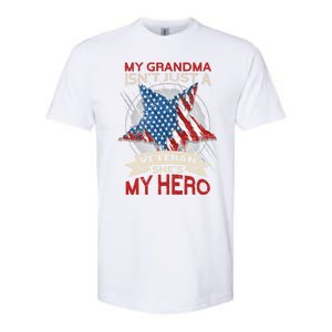 My Grandma Is My Hero Usa Flag Proud American Veteran Mom Great Gift Softstyle CVC T-Shirt