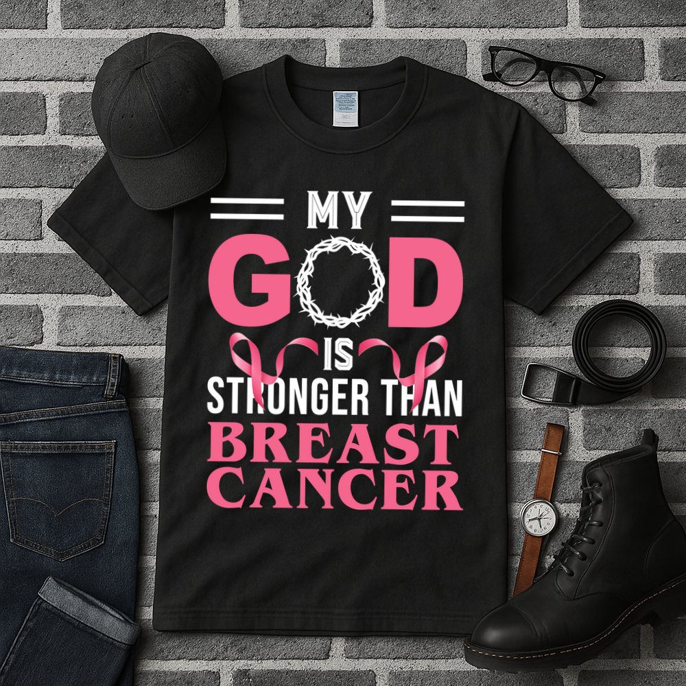 My God Is Stronger Than Breast Cancer Tall T-Shirt
