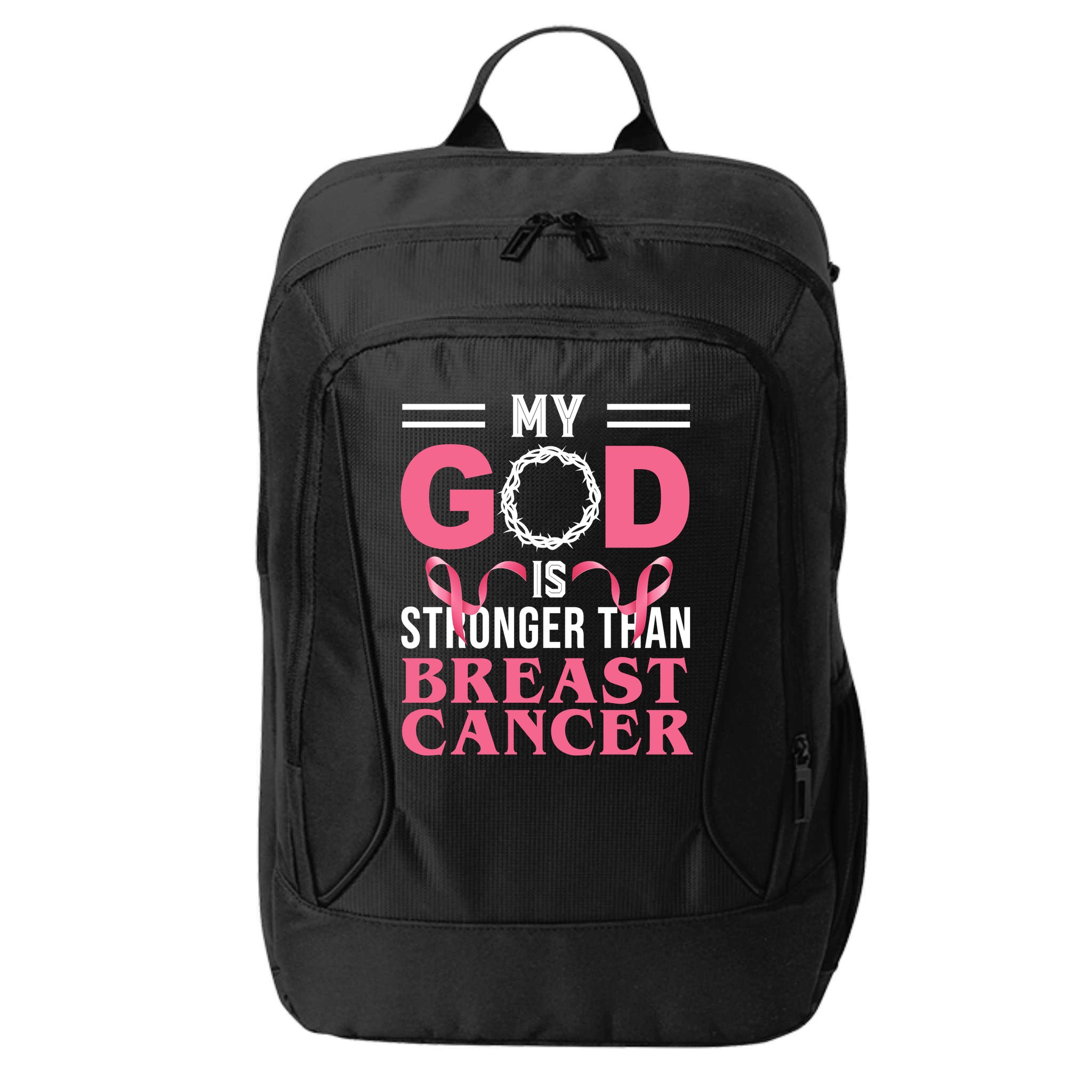 My God Is Stronger Than Breast Cancer City Backpack