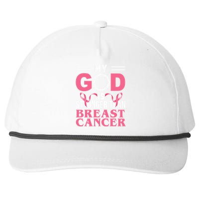 My God Is Stronger Than Breast Cancer Snapback Five-Panel Rope Hat