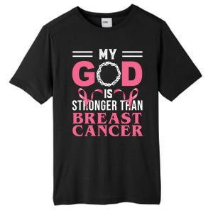 My God Is Stronger Than Breast Cancer Tall Fusion ChromaSoft Performance T-Shirt