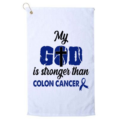 My God Is Stronger Than Colon Cancer Golf Towel