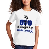 My God Is Stronger Than Colon Cancer Kids T-Shirt