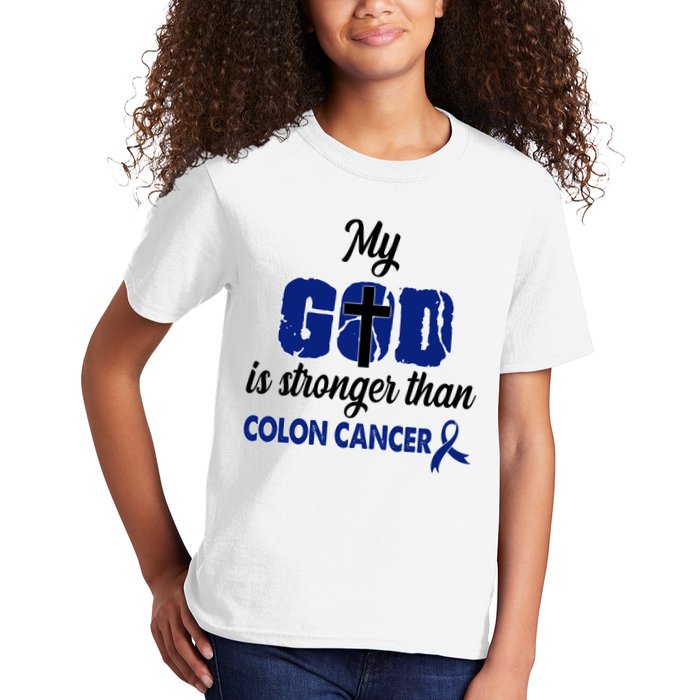 My God Is Stronger Than Colon Cancer Kids T-Shirt
