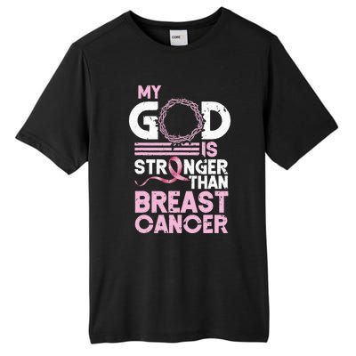 My God Is Stronger Than Breast Cancer Awareness Christian Tall Fusion ChromaSoft Performance T-Shirt