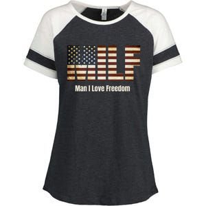 Milf Gift I Love Freedom Gift Usa Gift Enza Ladies Jersey Colorblock Tee