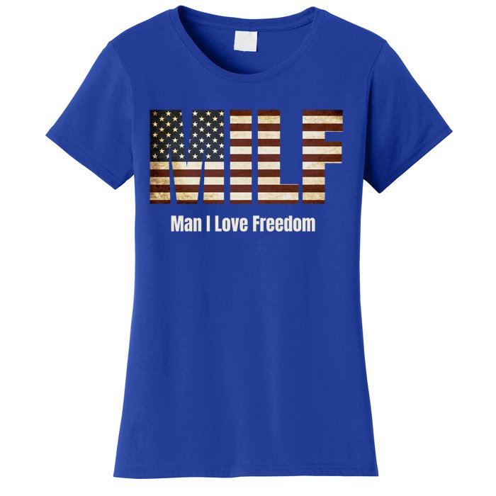 Milf Gift I Love Freedom Gift Usa Gift Women's T-Shirt