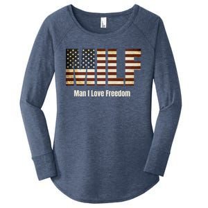 Milf Gift I Love Freedom Gift Usa Gift Women's Perfect Tri Tunic Long Sleeve Shirt