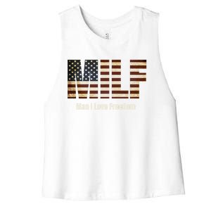 Milf Gift I Love Freedom Gift Usa Gift Women's Racerback Cropped Tank