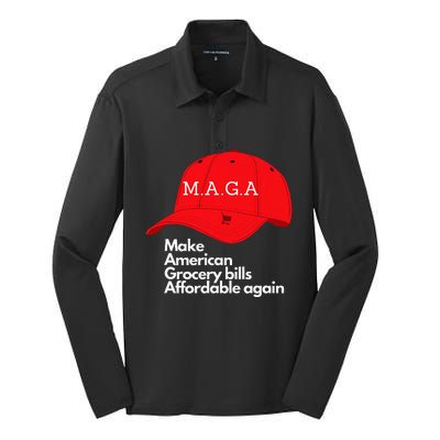 Maga Grocery Inflation Cost Of Living Silk Touch Performance Long Sleeve Polo