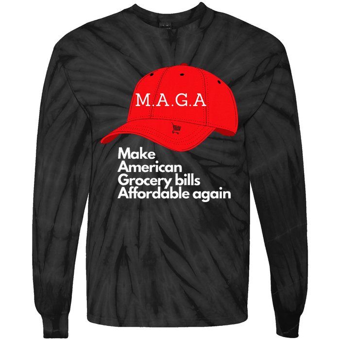 Maga Grocery Inflation Cost Of Living Tie-Dye Long Sleeve Shirt