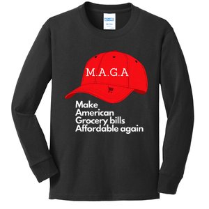 Maga Grocery Inflation Cost Of Living Kids Long Sleeve Shirt