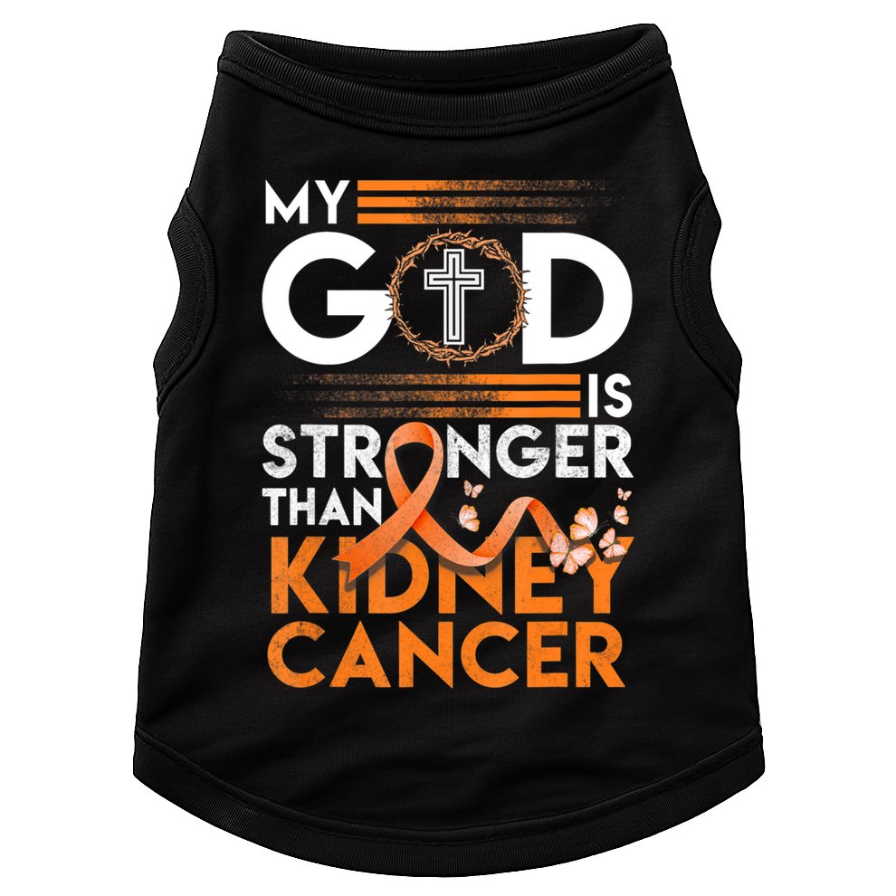 My God Is Stronger Than Kidney Cancer Awareness Doggie Tank