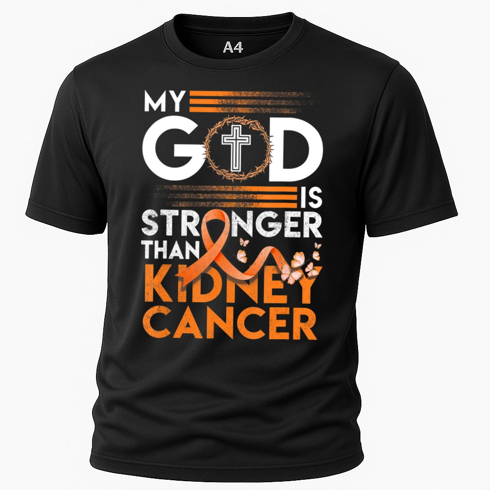 My God Is Stronger Than Kidney Cancer Awareness Cooling Performance Crew T-Shirt