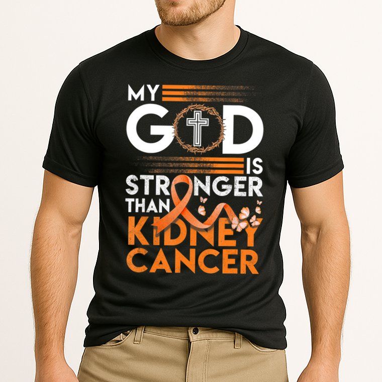 My God Is Stronger Than Kidney Cancer Awareness Cooling Performance Crew T-Shirt