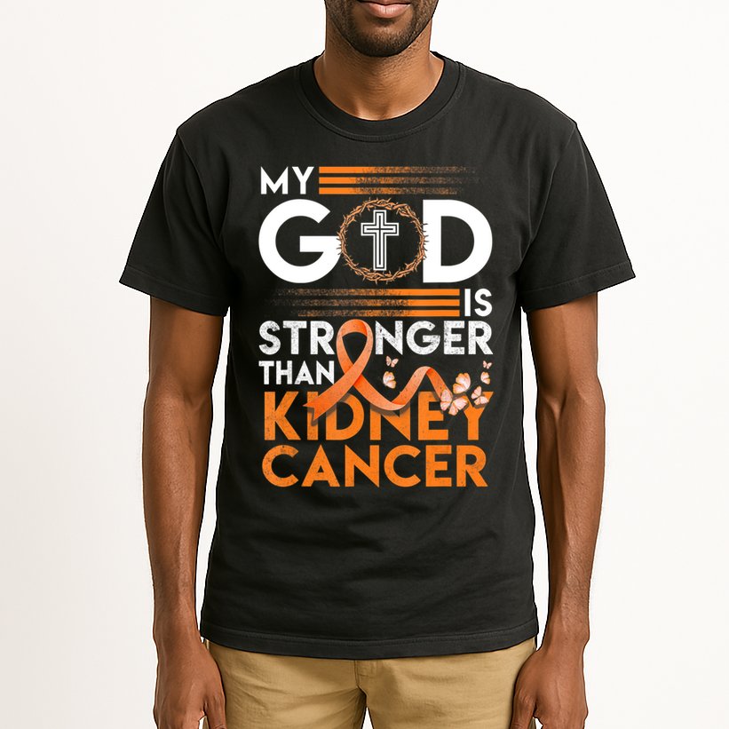 My God Is Stronger Than Kidney Cancer Awareness Tall T-Shirt
