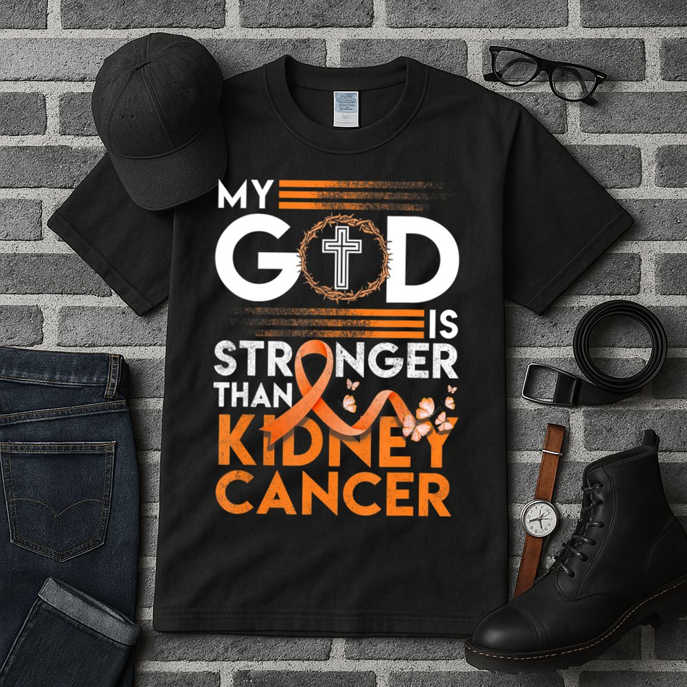 My God Is Stronger Than Kidney Cancer Awareness Tall T-Shirt