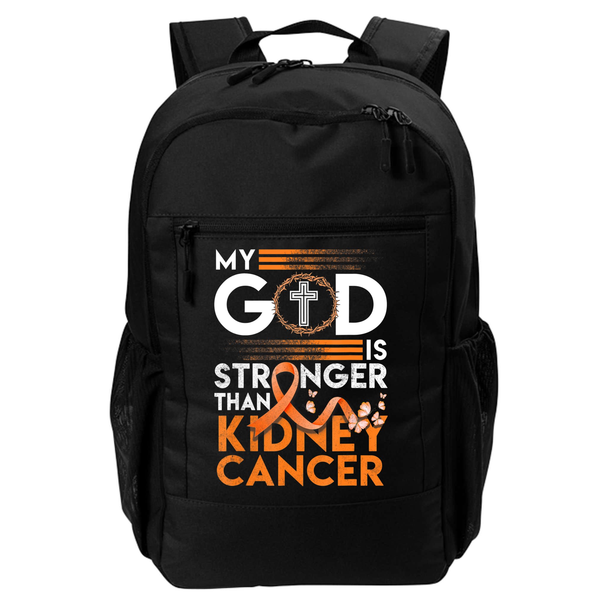 My God Is Stronger Than Kidney Cancer Awareness Backpack