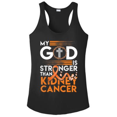 My God Is Stronger Than Kidney Cancer Awareness Ladies PosiCharge Competitor Racerback Tank