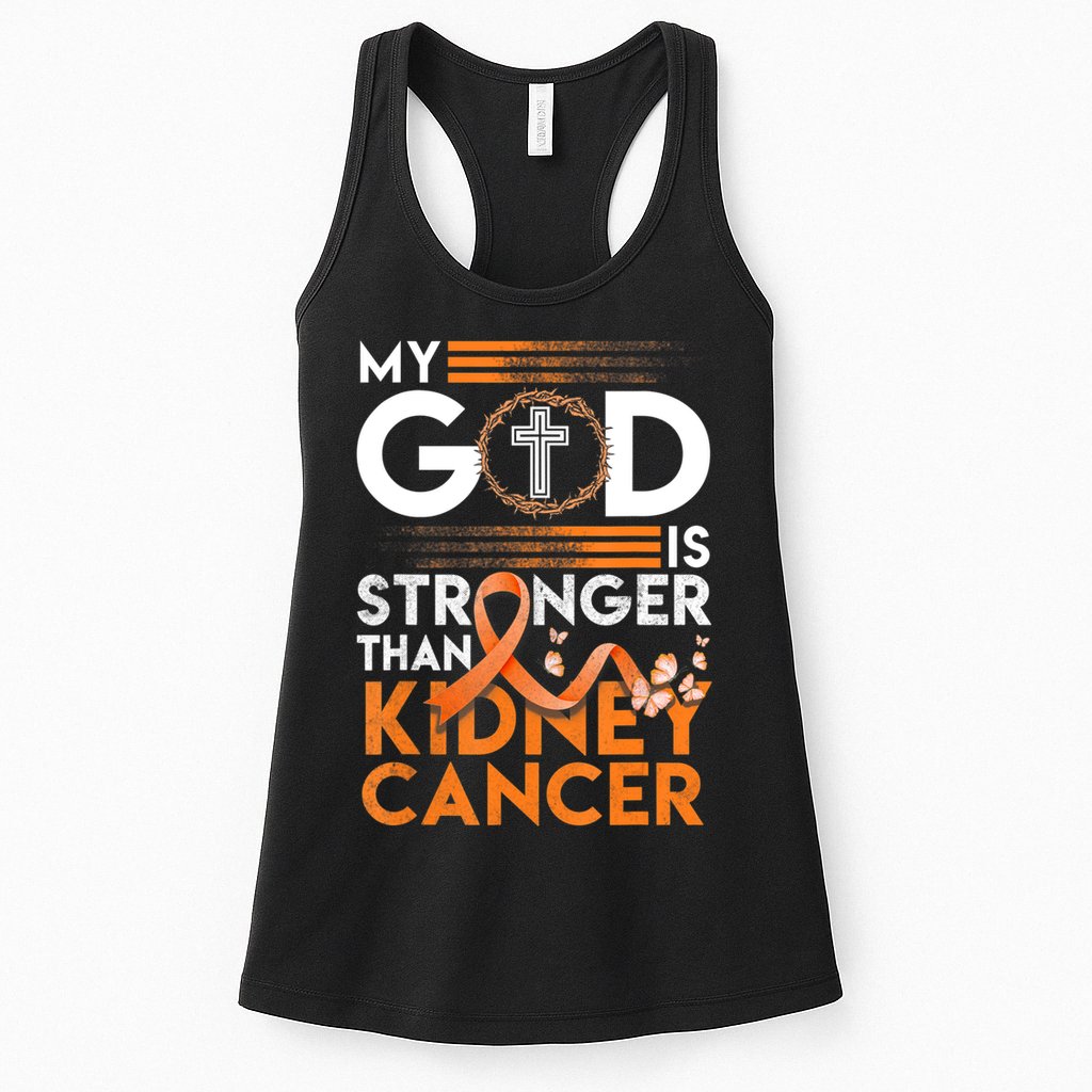 My God Is Stronger Than Kidney Cancer Awareness Womens Tank Top