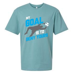 My Goal Is To Deny Yours Soccer Goalie Funny Soccer Ball Funny Gift Sueded Cloud Jersey T-Shirt