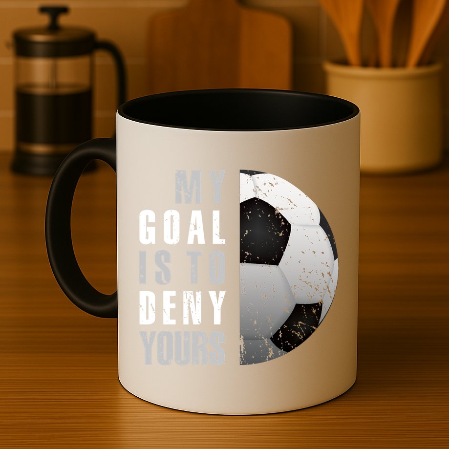 My Goal Is To Deny Yours Soccer Goalie Gift Christmas Gift Mug