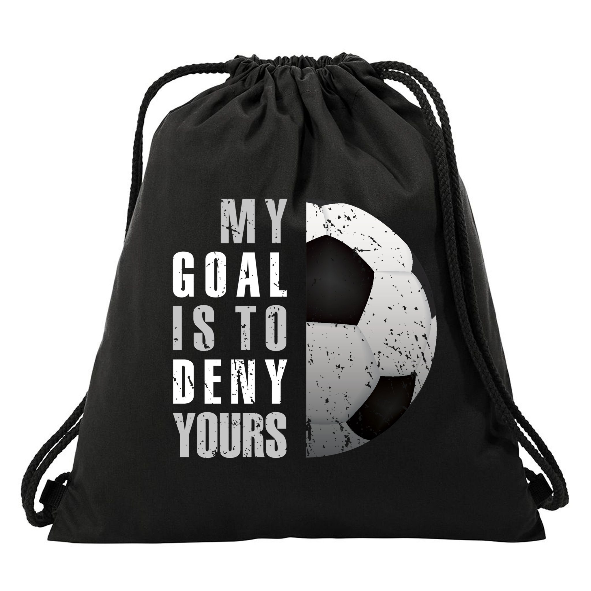 My Goal Is To Deny Yours Soccer Goalie Gift Christmas Gift Drawstring Bag