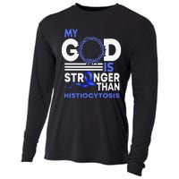 My God Is Stronger Than Histiocytosis Awareness Ribbon Cooling Performance Long Sleeve Crew