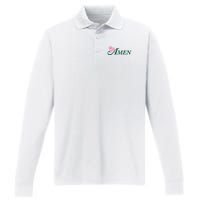 Masters Golf Inspired Tournament Performance Long Sleeve Polo