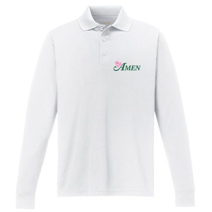 Masters Golf Inspired Tournament Performance Long Sleeve Polo