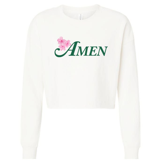 Masters Golf Inspired Tournament Cropped Pullover Crew