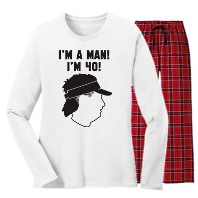 Mike Gundy IM A Man! IM 40! Women's Long Sleeve Flannel Pajama Set 