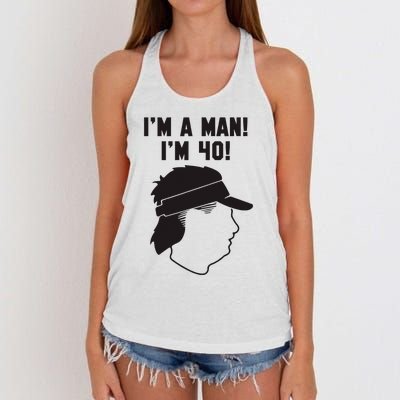 Mike Gundy IM A Man! IM 40! Women's Knotted Racerback Tank