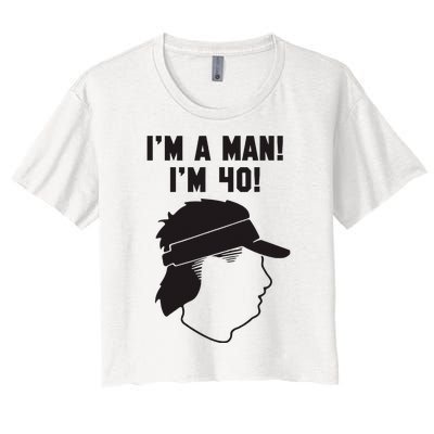 Mike Gundy IM A Man! IM 40! Women's Crop Top Tee