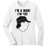 Mike Gundy IM A Man! IM 40! Ladies Long Sleeve Shirt