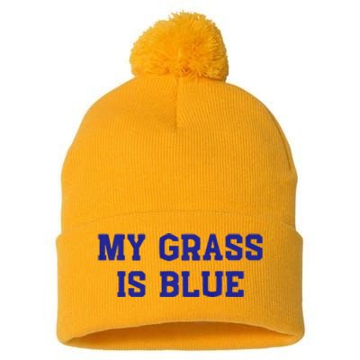 My Grass Is Blue Pom Pom 12in Knit Beanie