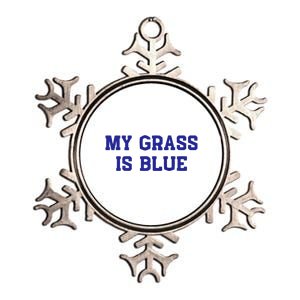 My Grass Is Blue Metallic Star Ornament