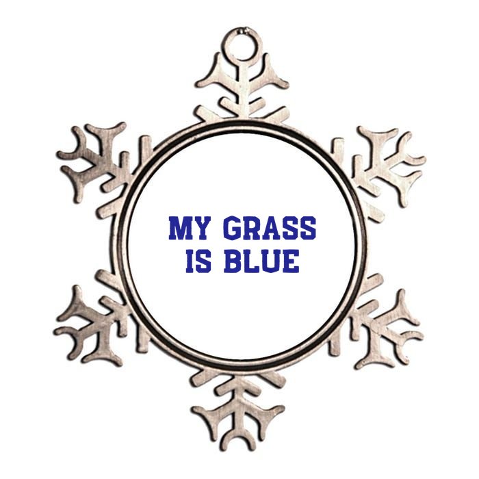 My Grass Is Blue Metallic Star Ornament