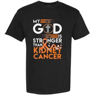 My God Is Stronger Than Kidney Cancer Awareness Garment-Dyed Heavyweight T-Shirt