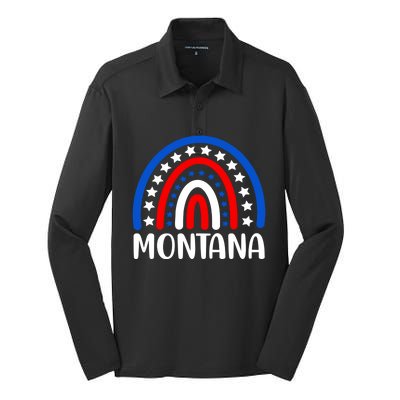 Montana Gift I Love Montana Usa Funny Gift Silk Touch Performance Long Sleeve Polo