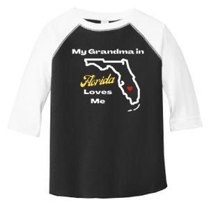 My Grandma In Florida Loves Me Funny Cute Grandchild Graphic Toddler Fine Jersey T-Shirt