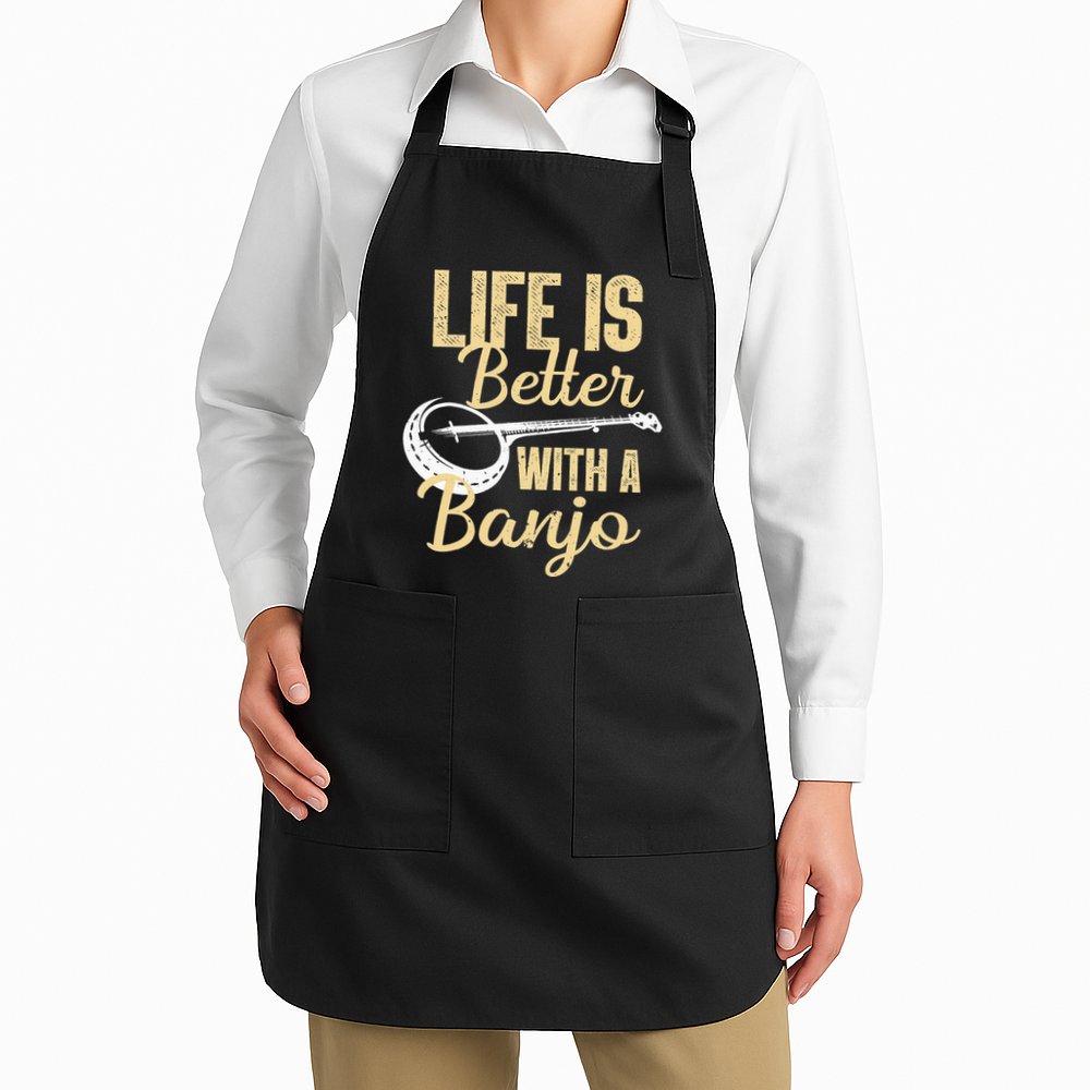 My Grass is Blue Retro Rocky Mountain Banjo Bluegrass Apron