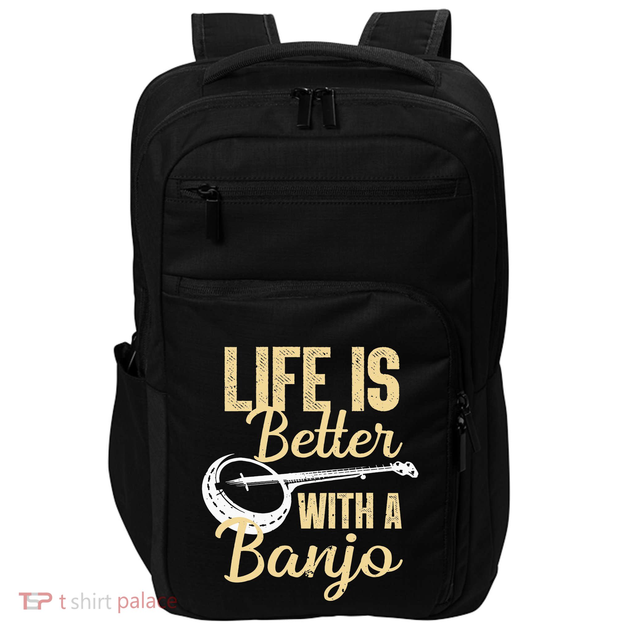 My Grass is Blue Retro Rocky Mountain Banjo Bluegrass Impact Tech Backpack