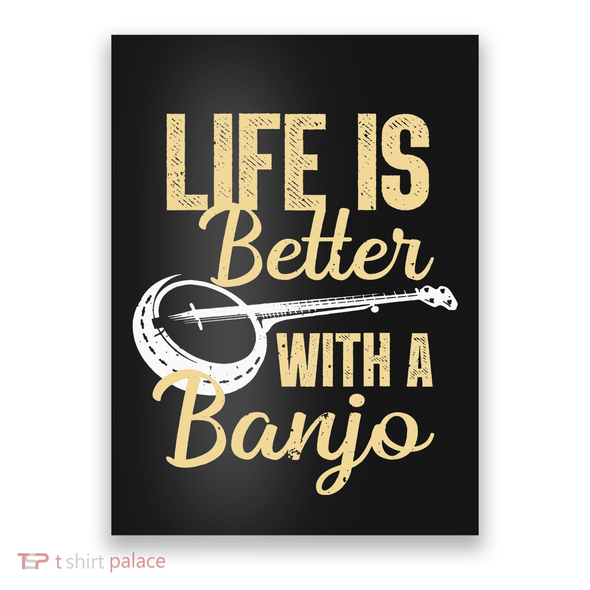 My Grass is Blue Retro Rocky Mountain Banjo Bluegrass Poster