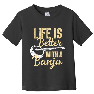 My Grass is Blue Retro Rocky Mountain Banjo Bluegrass Toddler T-Shirt