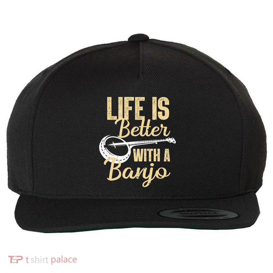 My Grass is Blue Retro Rocky Mountain Banjo Bluegrass Wool Snapback Cap