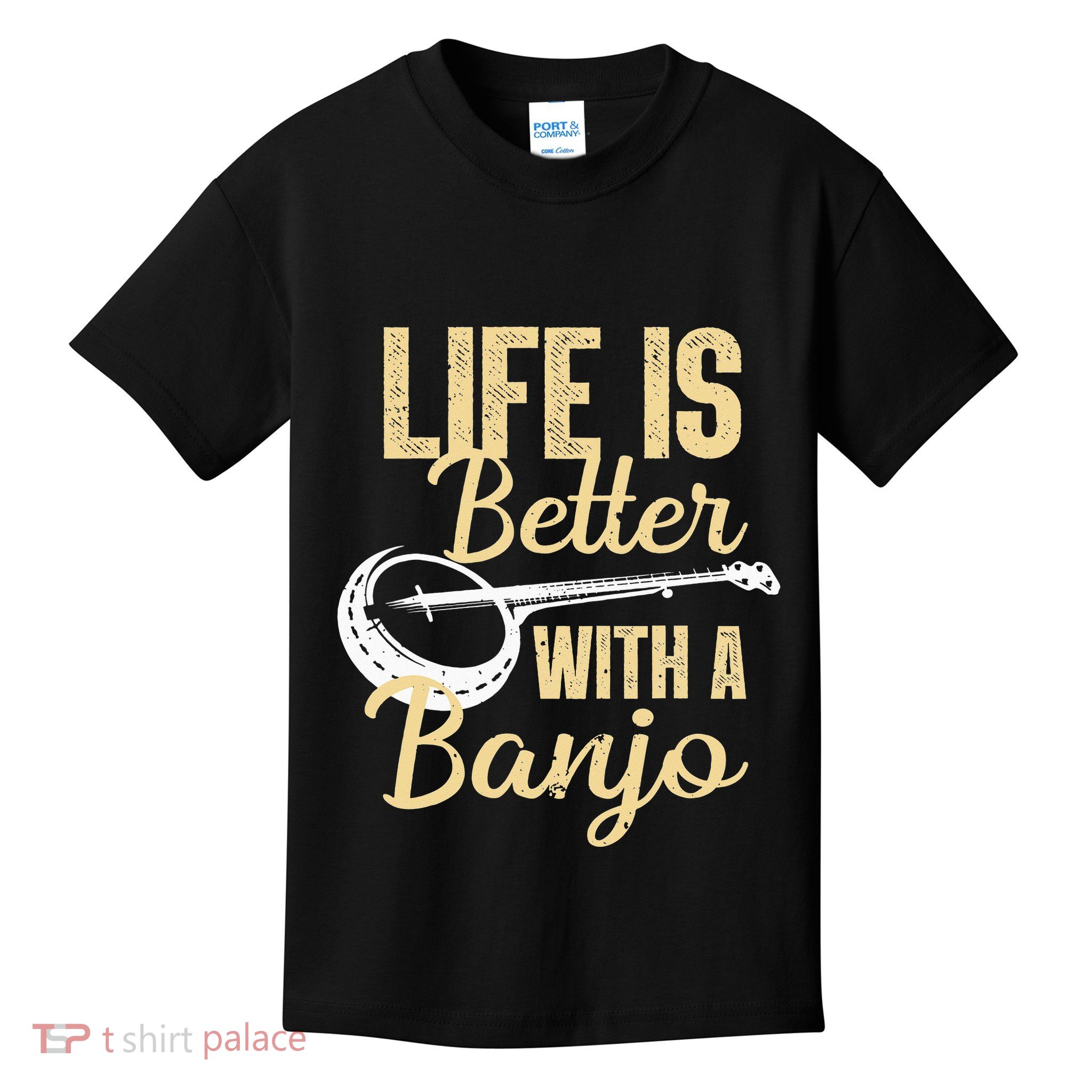 My Grass is Blue Retro Rocky Mountain Banjo Bluegrass Kids T-Shirt